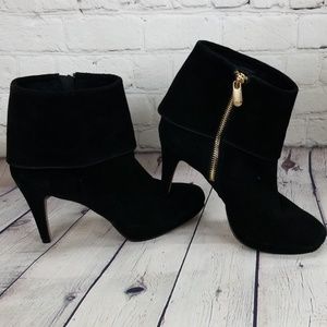 Black suede booties